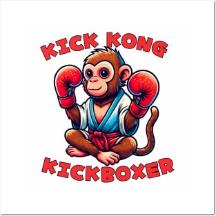 Kickboxing monkey Posters and Art